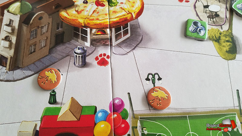 a dog's life board closeup